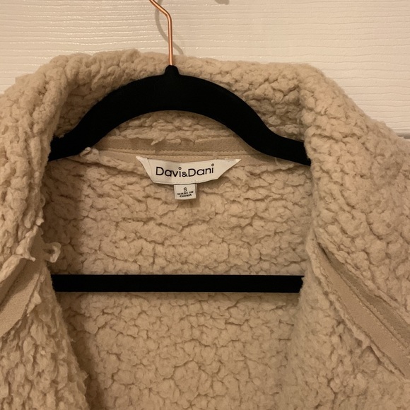 Davi&Dani sherpa and knit jacket with pockets and double zipper detail- size S - Picture 2 of 4